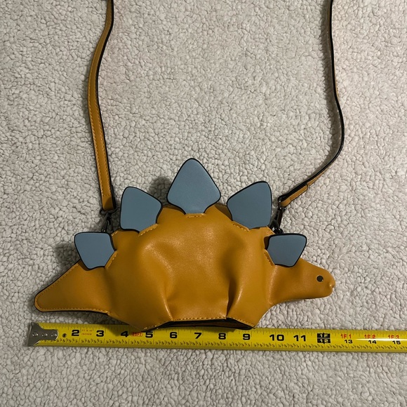 Dinosaur Purse Yellow Stegosaurus Purse Crossbody Bag Small Faux Leather Purse - Picture 7 of 10